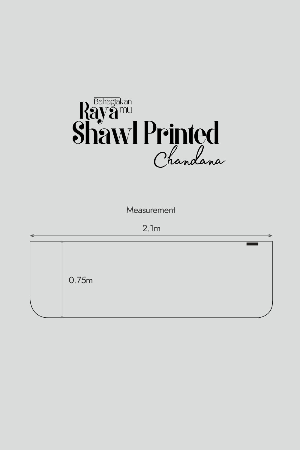 As-Is Long Shawl Printed Chandana Tea Leaf