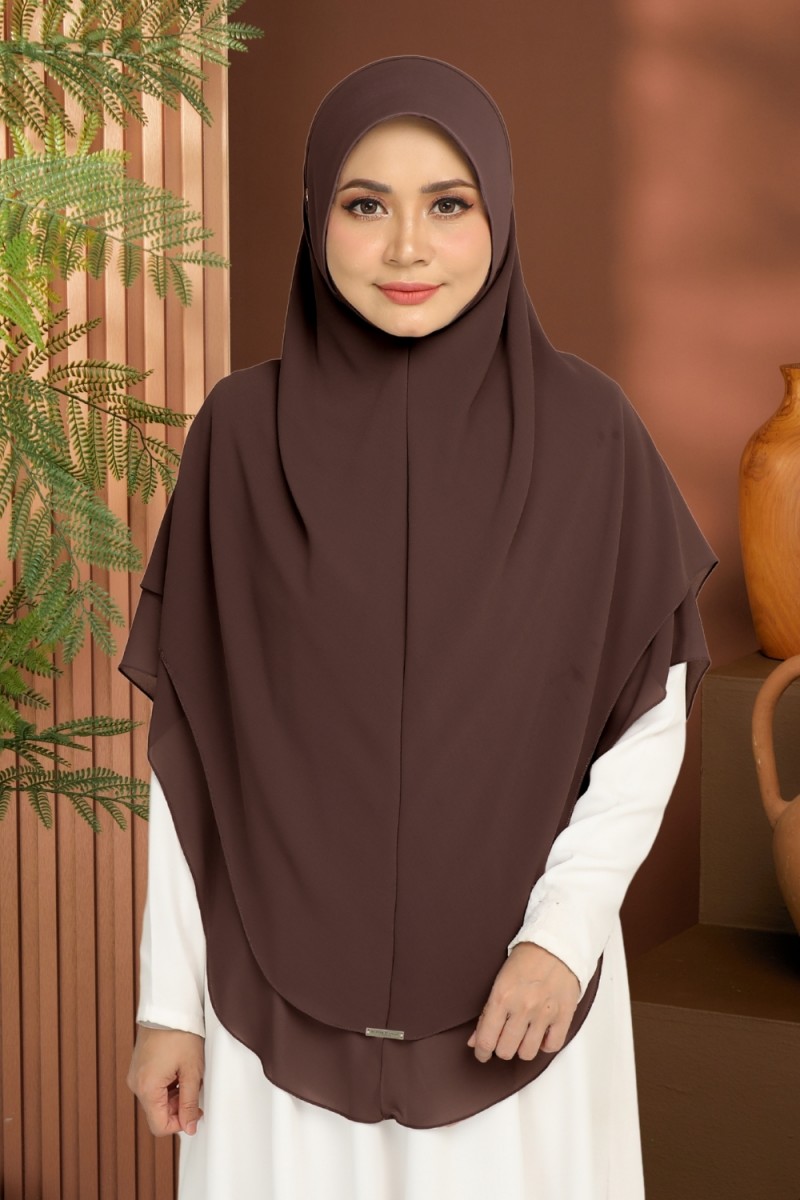 Khimar 2-Layer Dark Brown