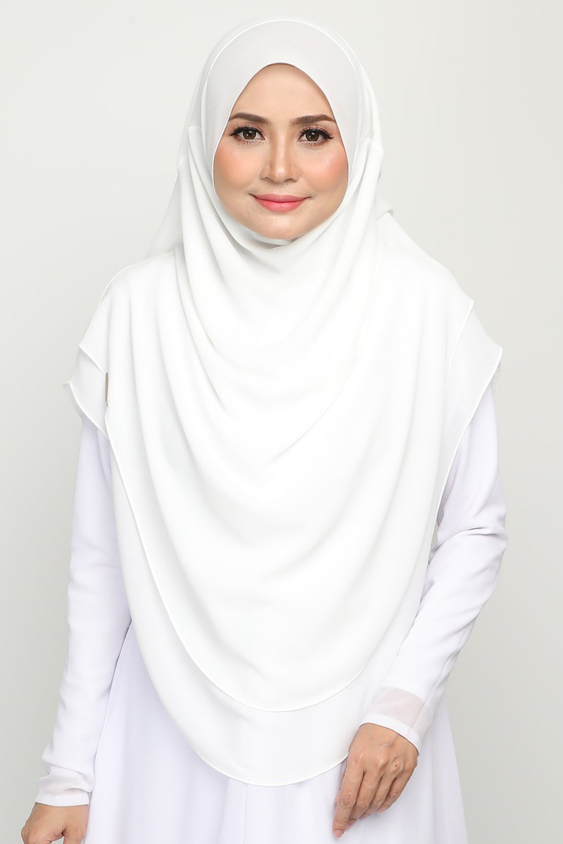 [AS-IS]- Umma 2-Layer Chiffon White