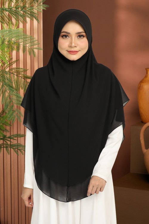 Khimar 2-Layer Cherna Black