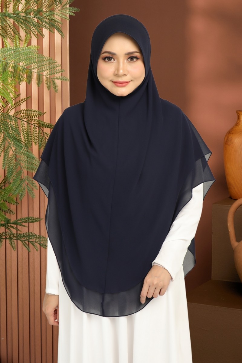Khimar 2-Layer Ezrak Blue