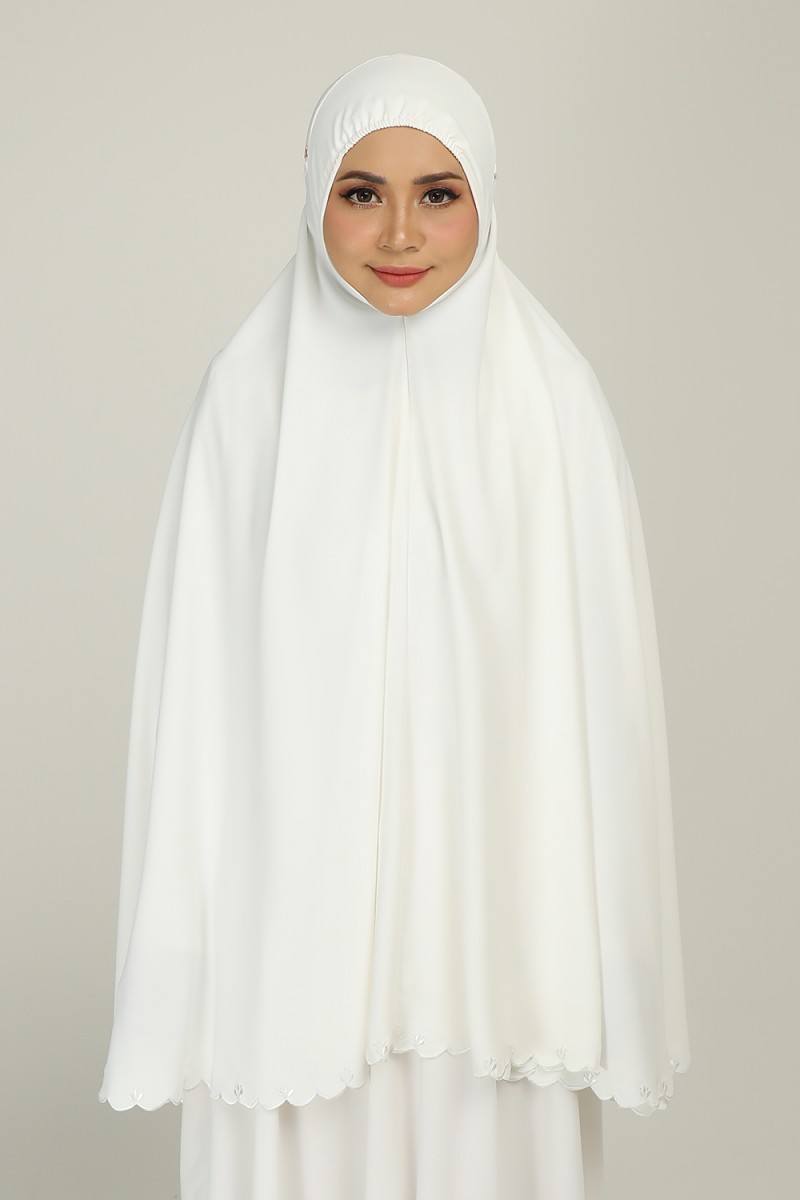 Mini Telekung Aminah Honey White