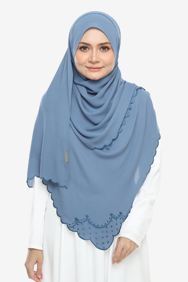 As-Is Shawl Sulam Pansy Blue Finch