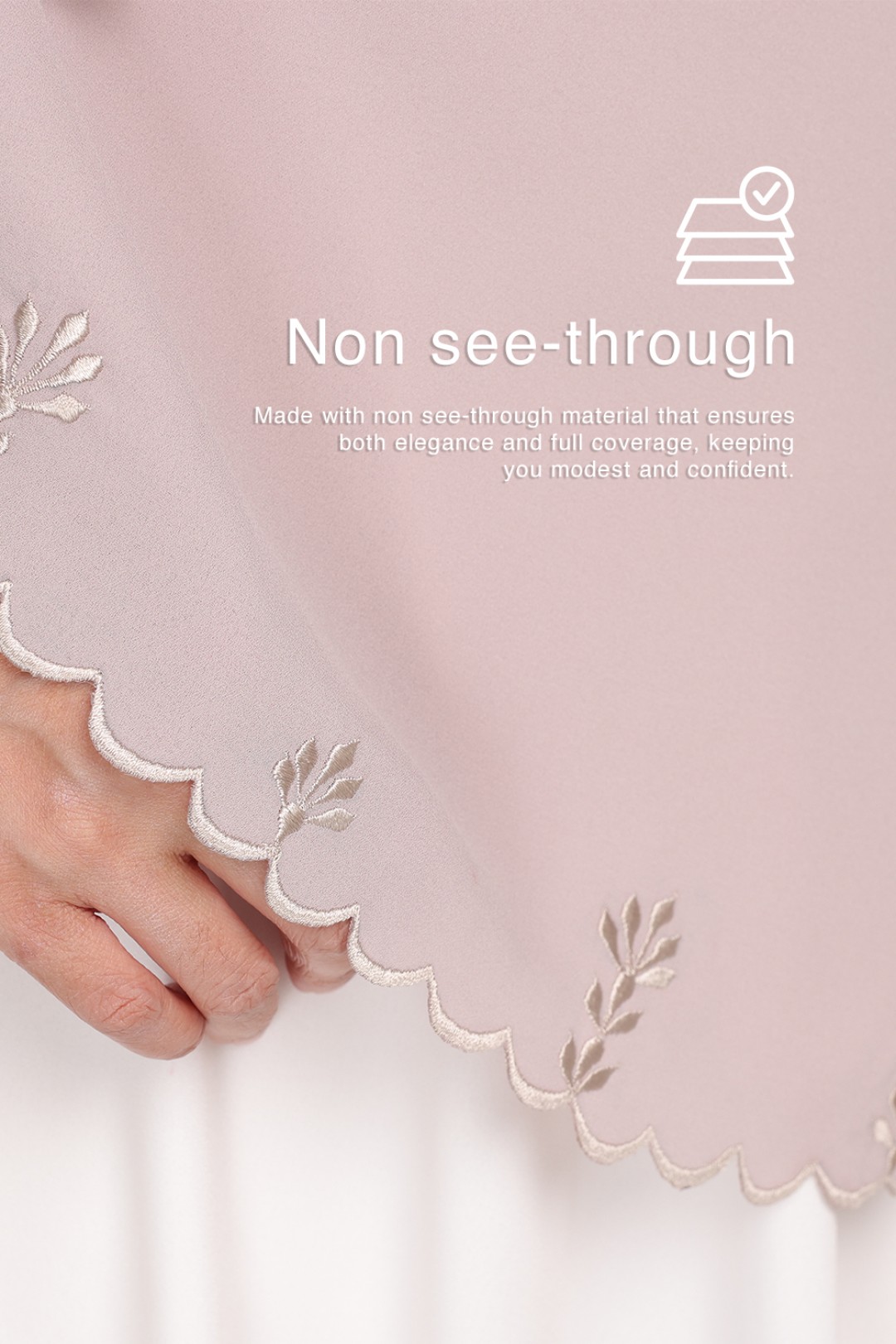 Shawl Sulam Chestnut Cream