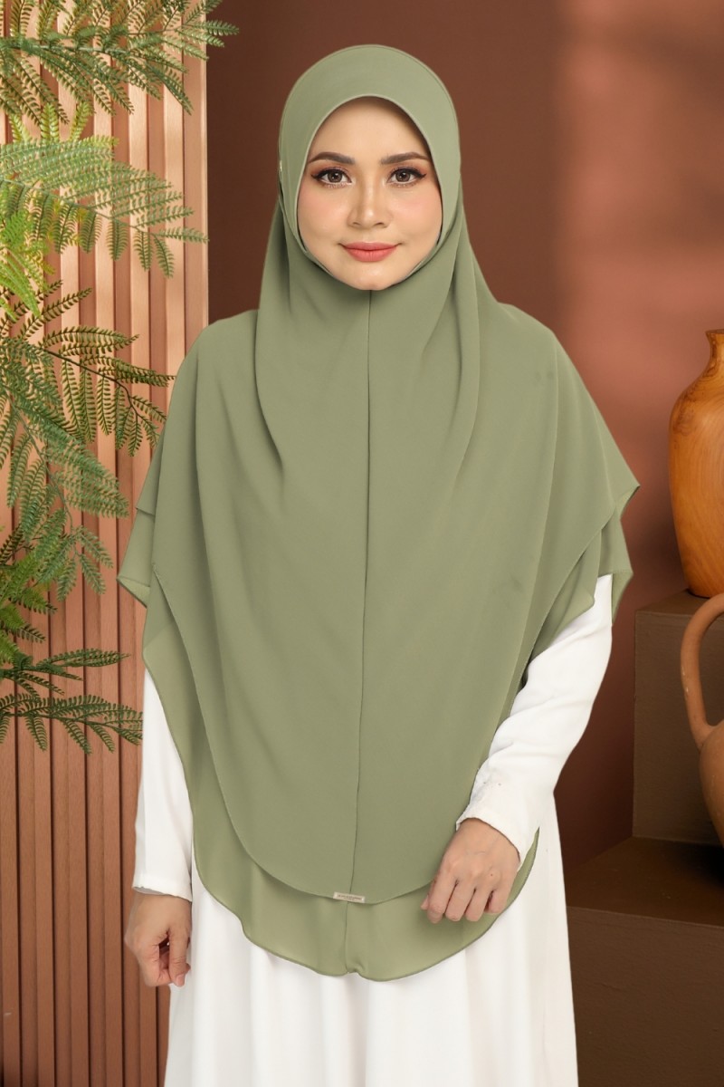 Khimar 2-Layer Moss Green