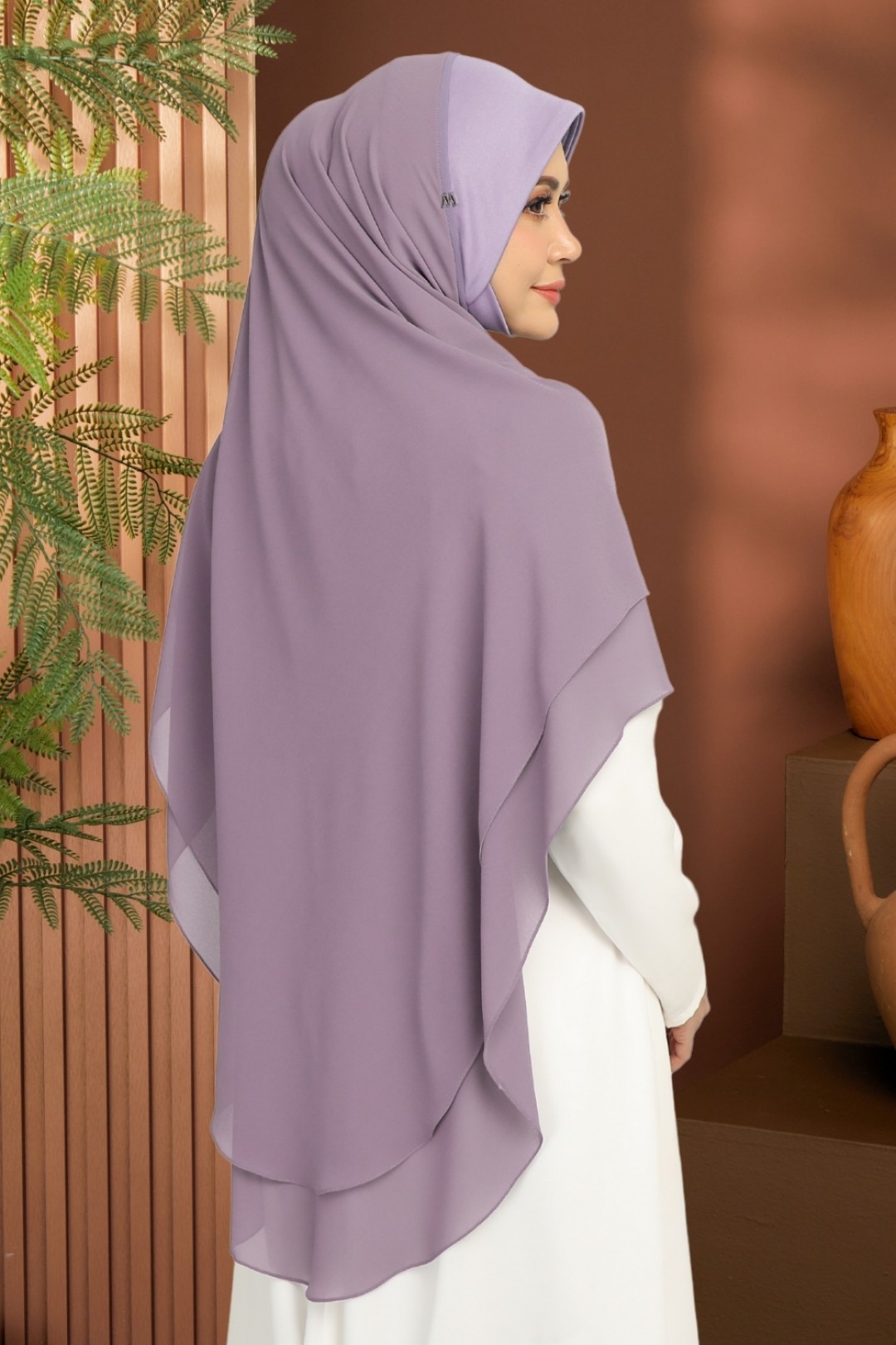 Khimar 2-Layer Heather Purple