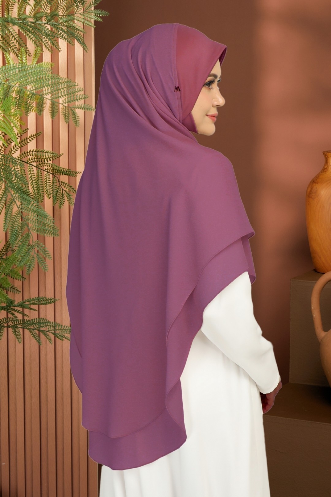 Khimar 2-Layer Burnt Burgundy