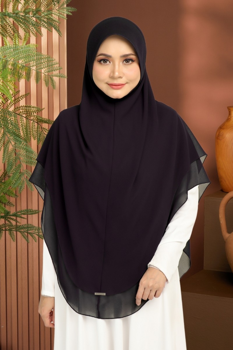 Khimar 2-Layer Dark Brown