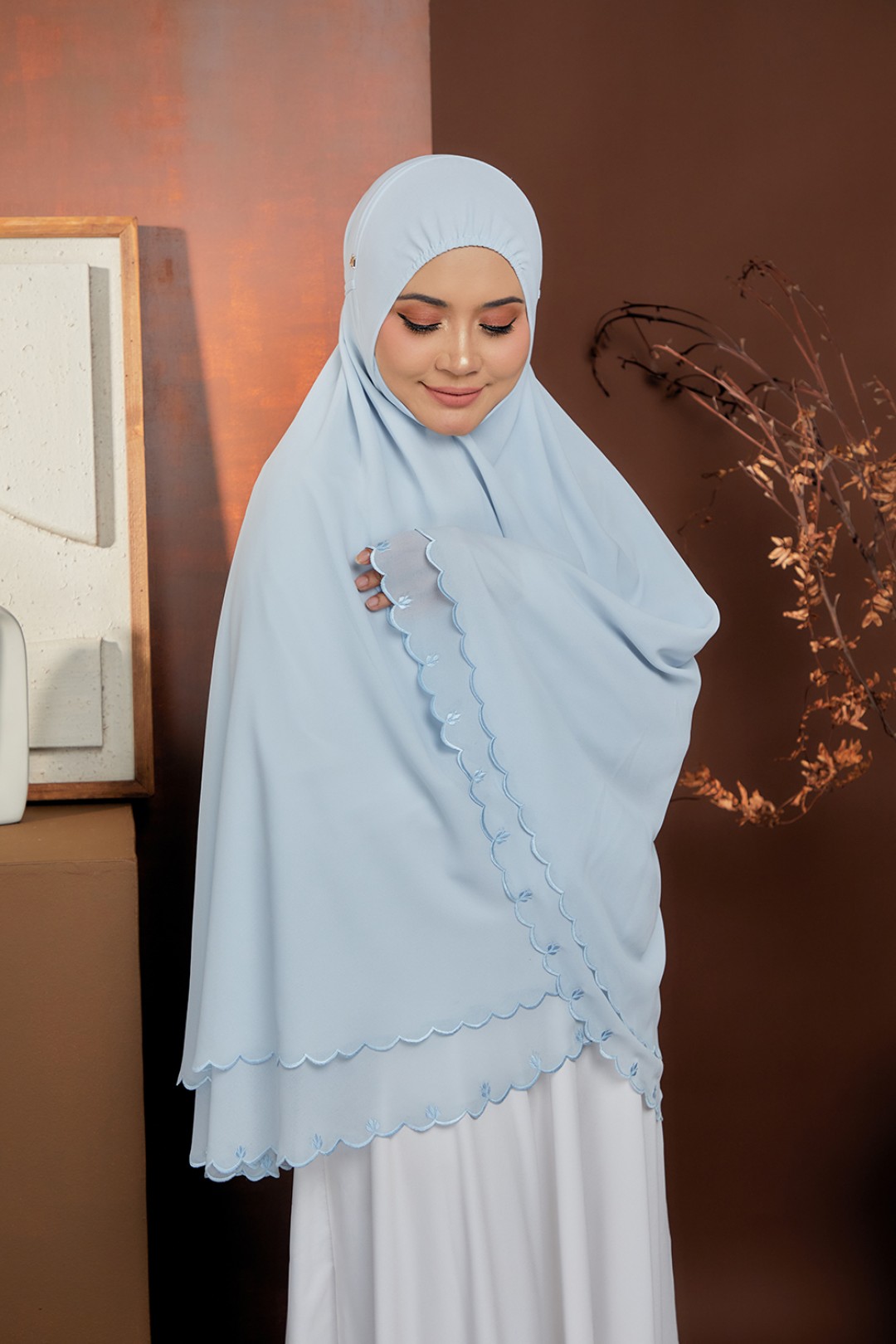Mini Telekung Fatimah Pale Grey
