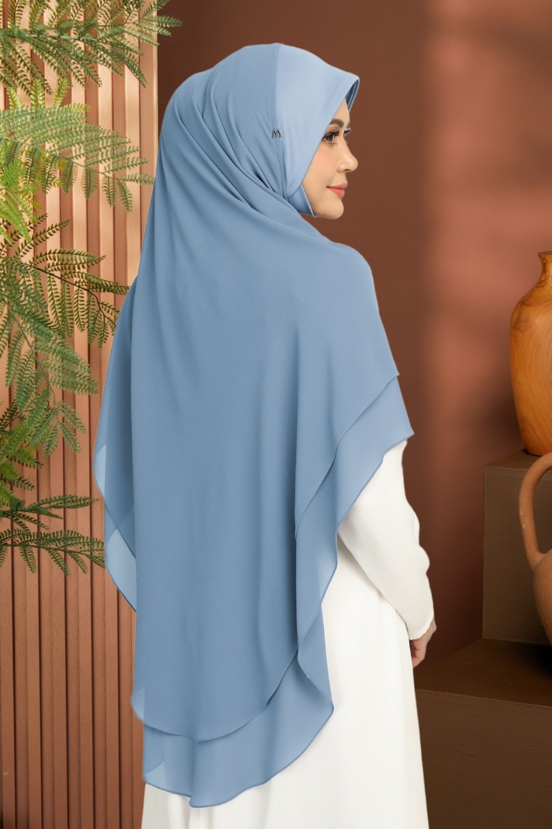 Khimar 2-Layer Slate Blue