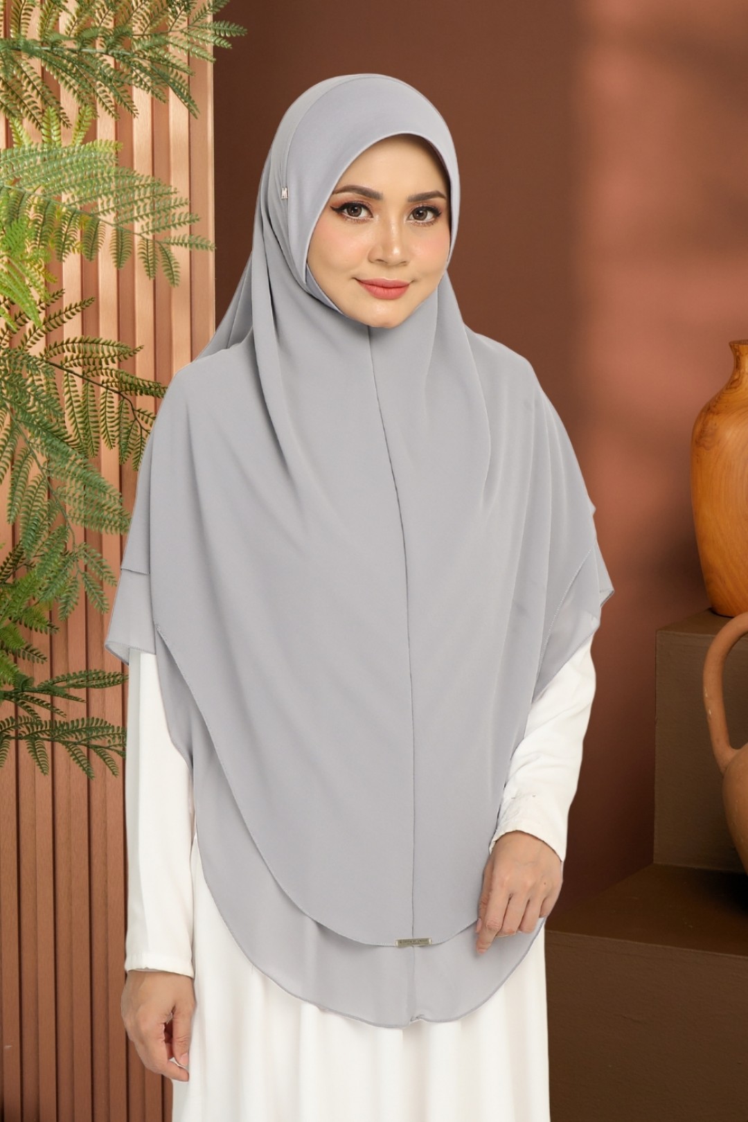 Khimar 2-Layer Dust Silver