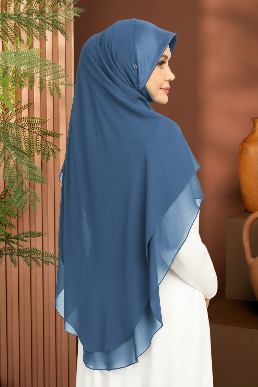 Khimar 2-Layer Teal Blue
