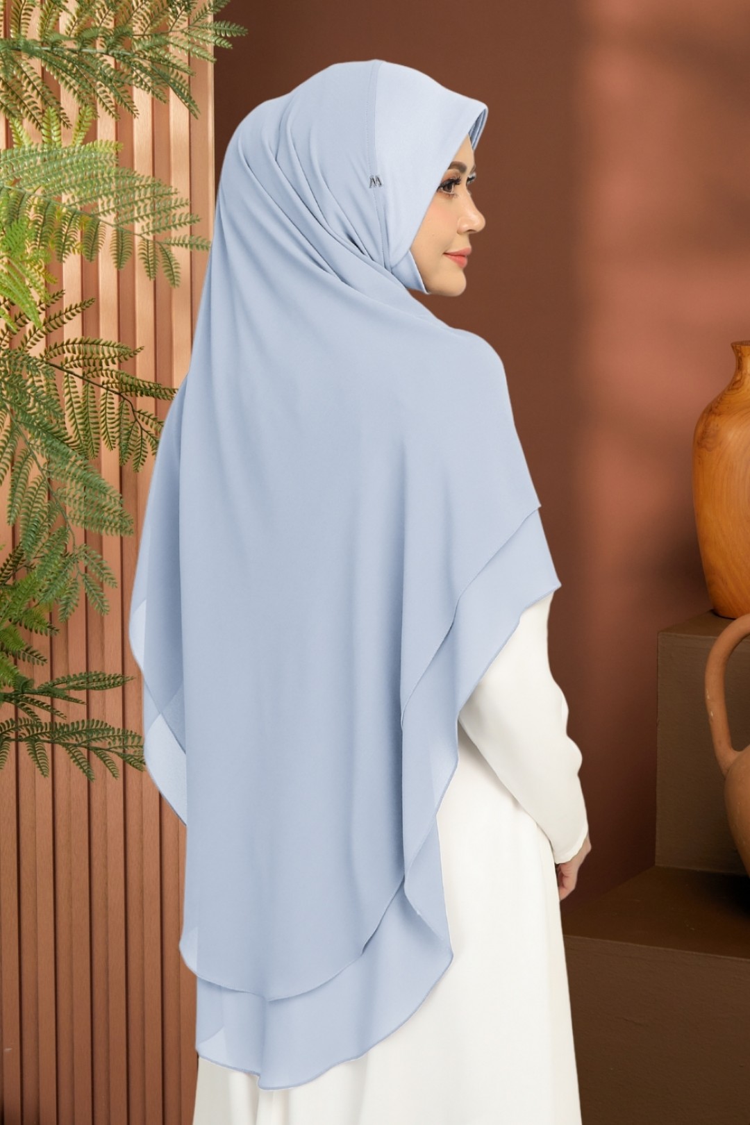 Khimar 2-Layer Baby Blue