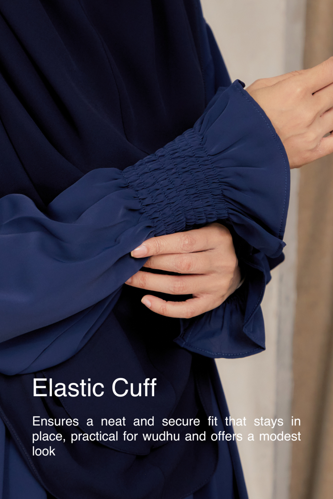 Jubah Rajwa Luxe Black X Qalansiyyah Blue Hole