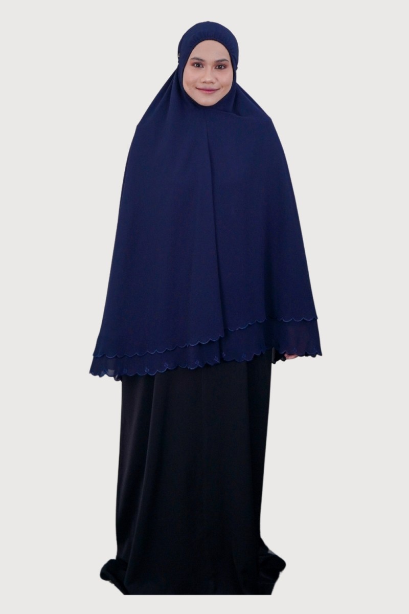 Jubah Rajwa Luxe Black X MT Fatimah Diamond Blue
