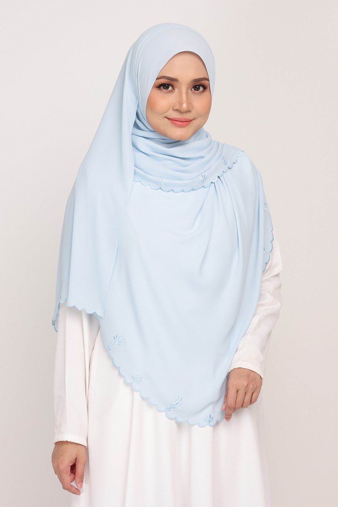 [AS-IS]-Shawl Sulam Alice Sky