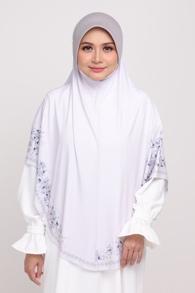 [AS-IS]-Sarung Printed Radiyyah Ash White