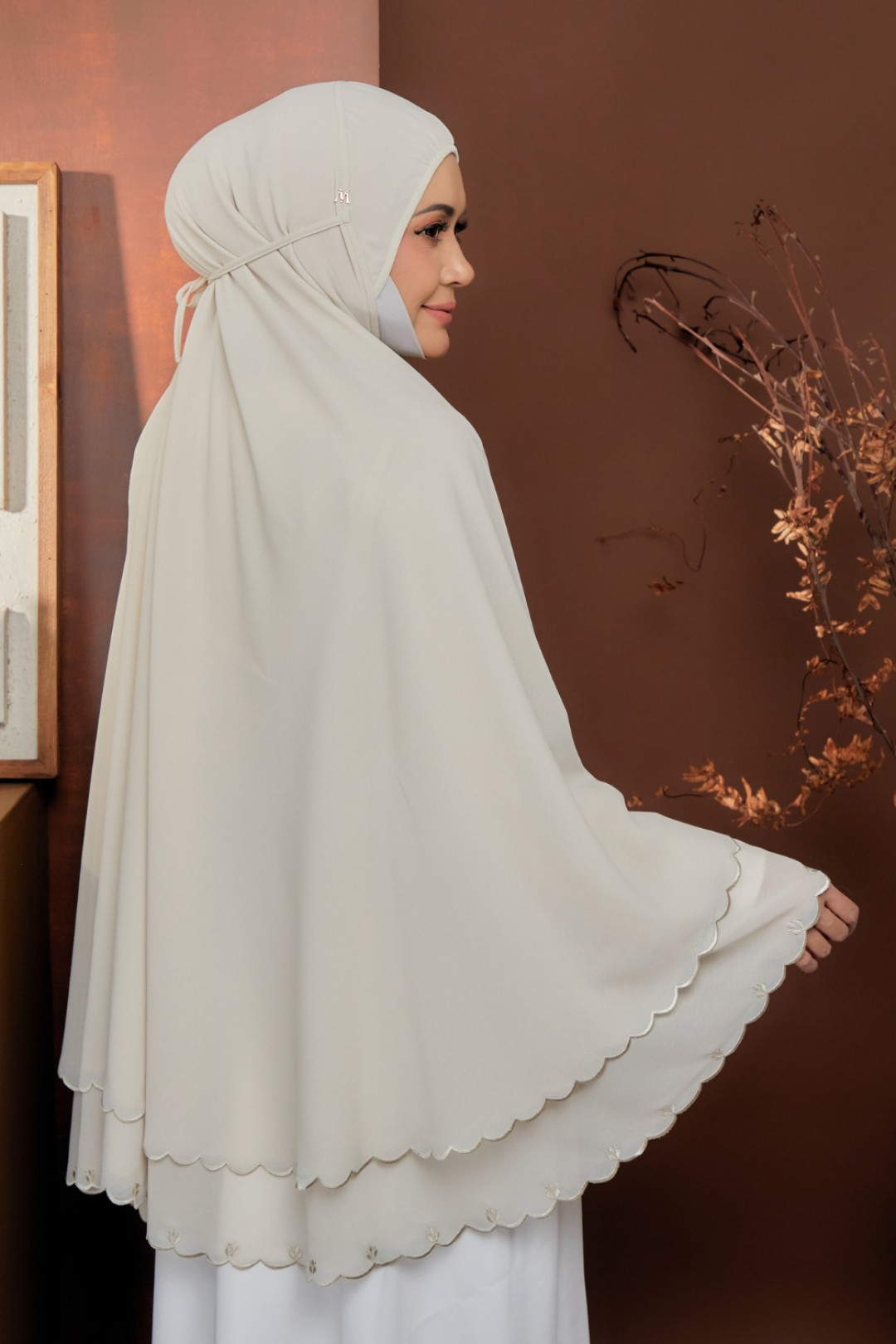 Mini Telekung Fatimah Dark Vanilla