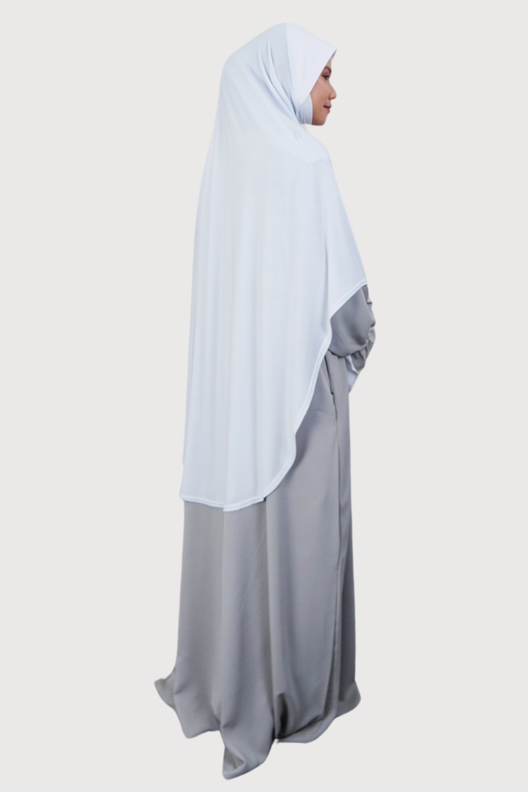 Jubah Rajwa Flash Grey X Hajira Platinum White