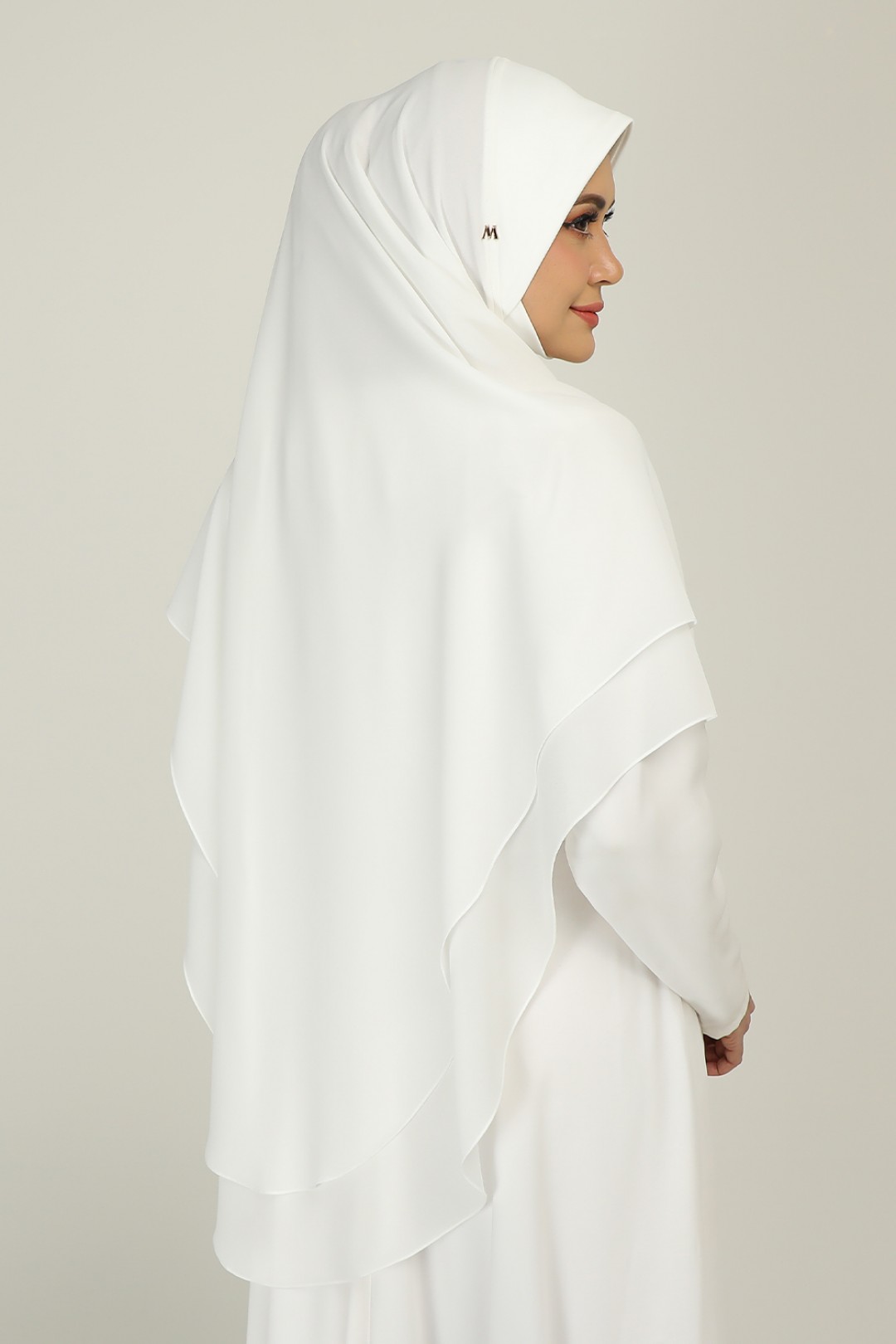 Khimar 2-Layer Bijela White
