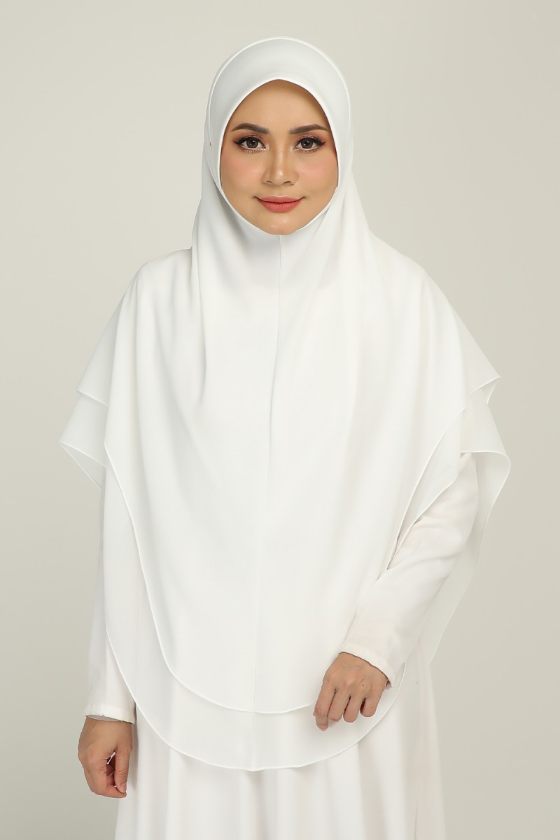 Khimar 2-Layer Bijela White