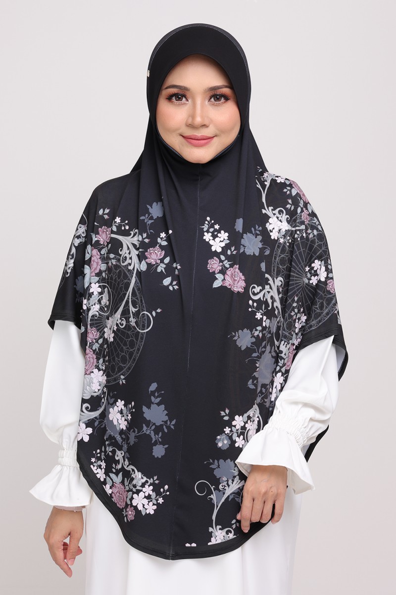 [AS-IS]- Sarung Printed Saadiyyah Black Hajar