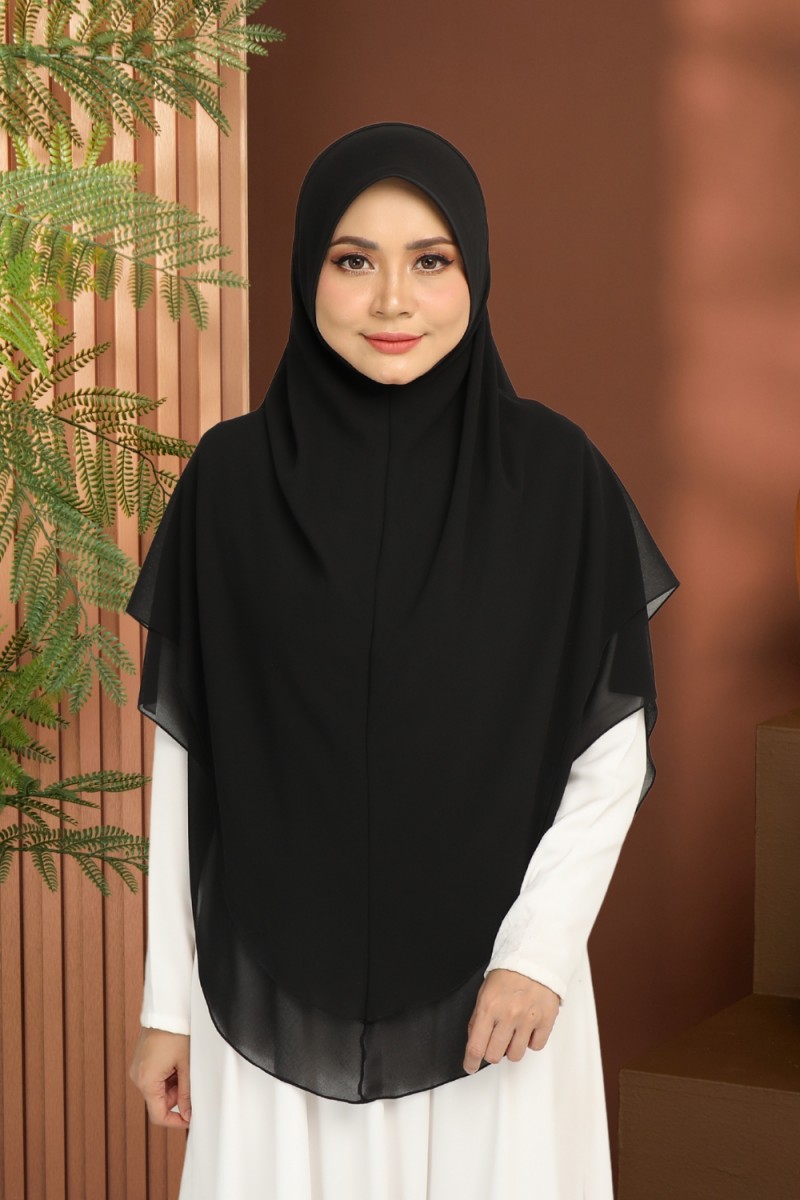 Khimar 2-Layer Cherna Black