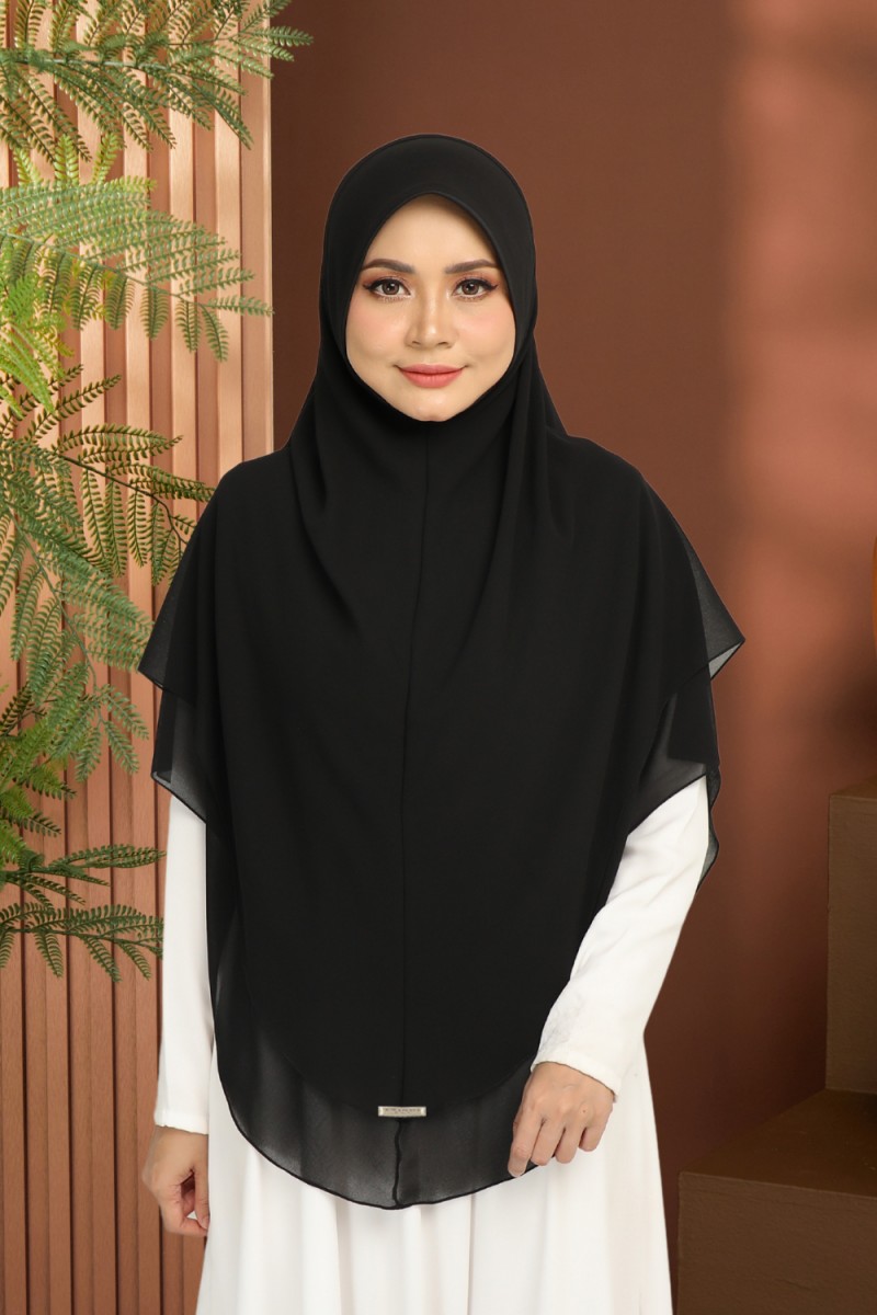 Khimar 2-Layer Cherna Black