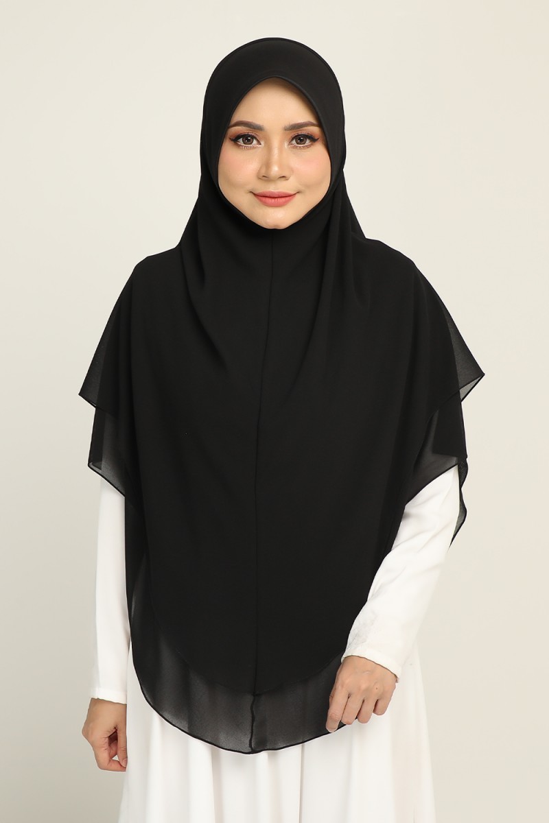 Khimar 2-Layer Cherna Black