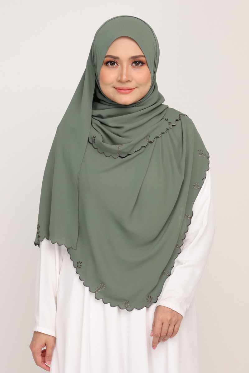 [AS-IS]-Shawl Sulam Feldgrau Green
