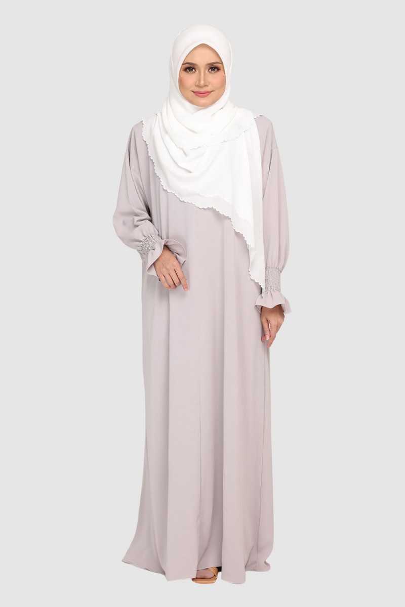 Jubah Rajwa Flash Grey X Hajira Platinum White