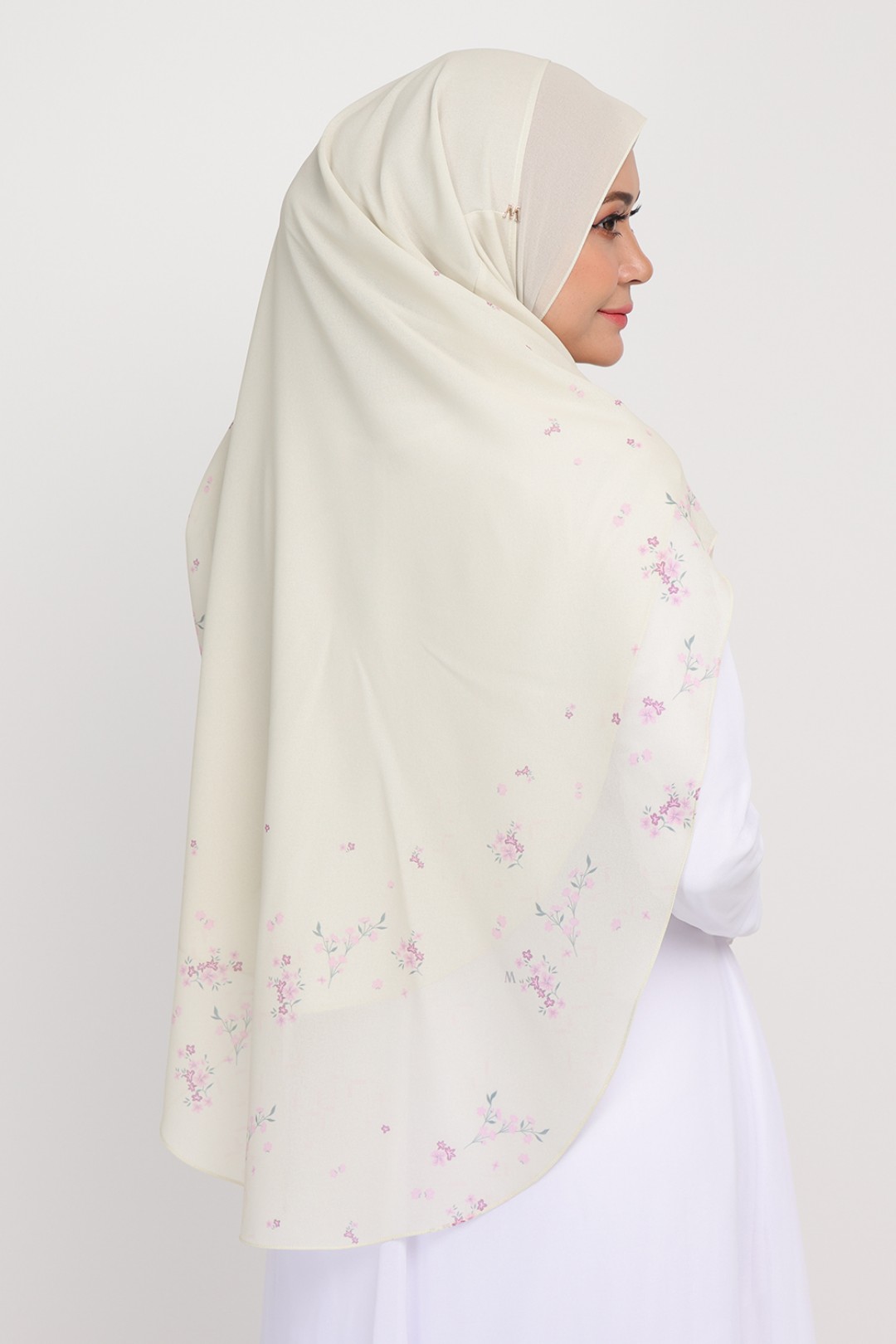 As-Is Umma Printed 2-Layer Floral White