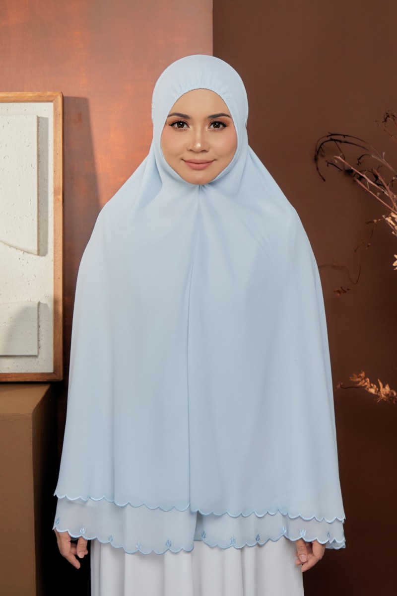 Mini Telekung Fatimah Powder Blue