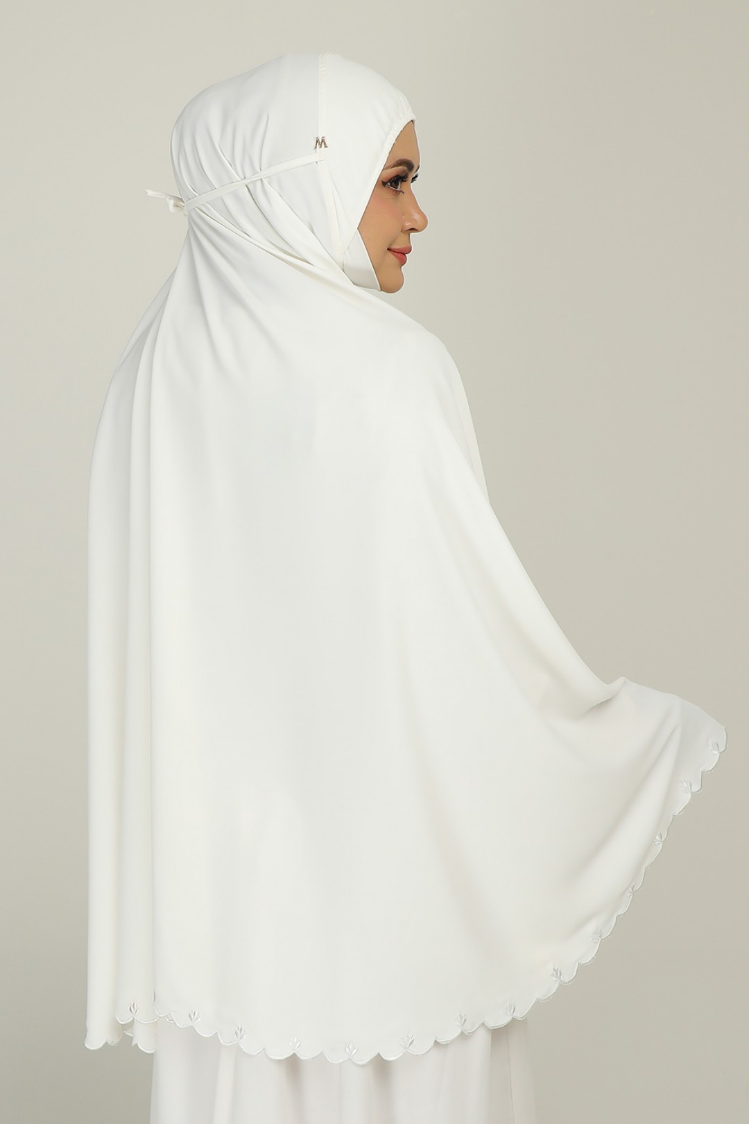Mini Telekung Aminah Honey White