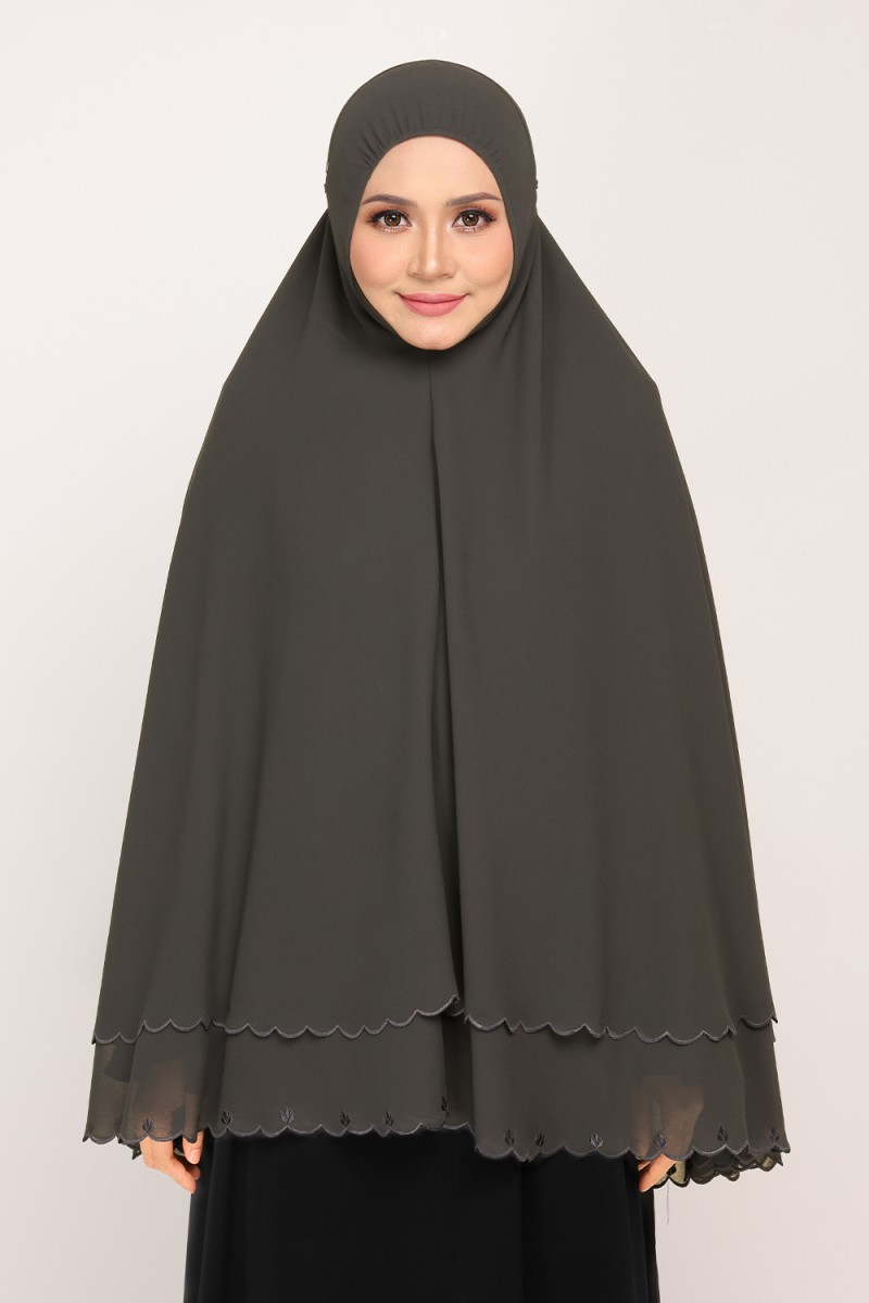 [AS-IS]-Mini Telekung Fatimah Jet Olive