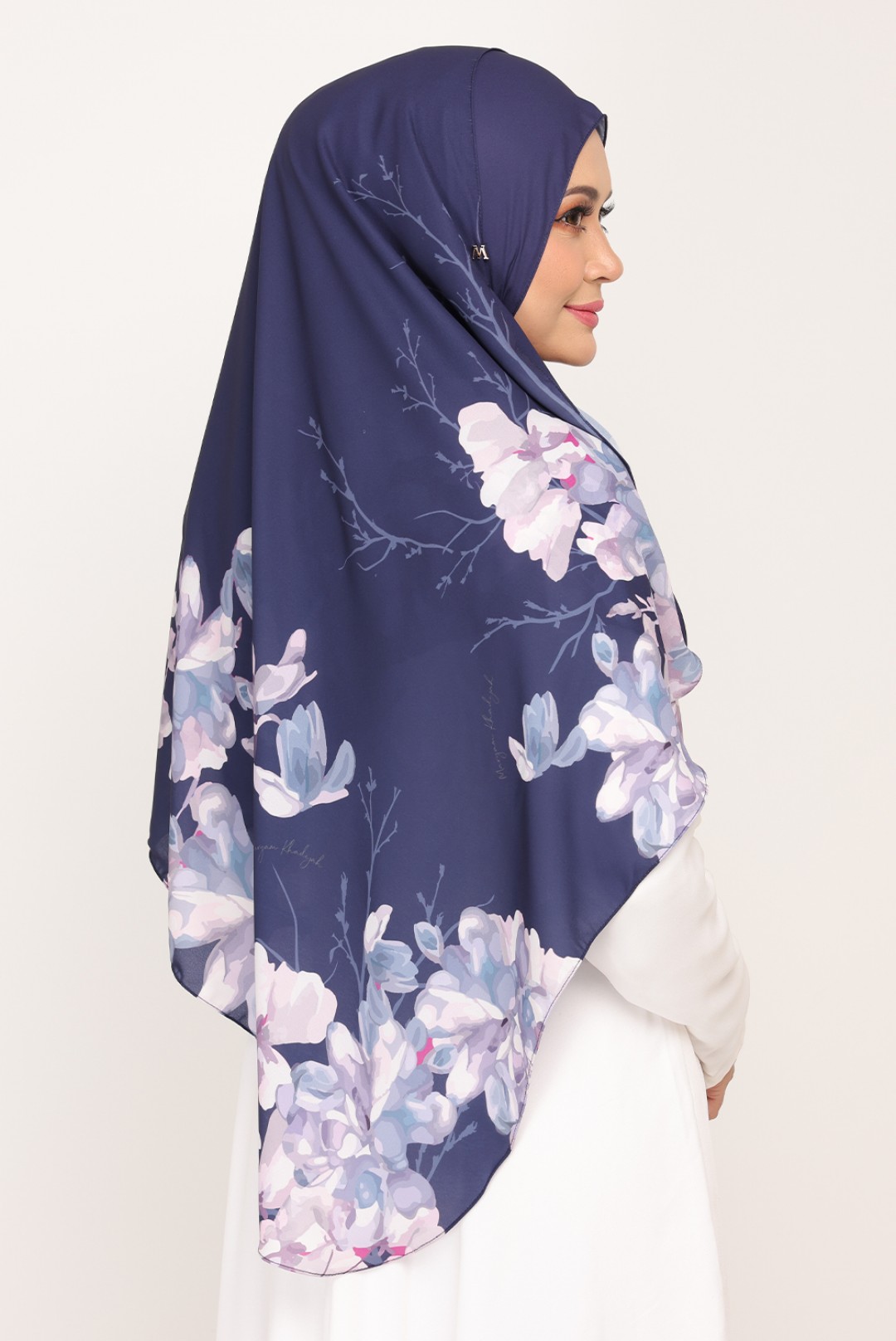 Long Shawl Printed Karya Marian Blue