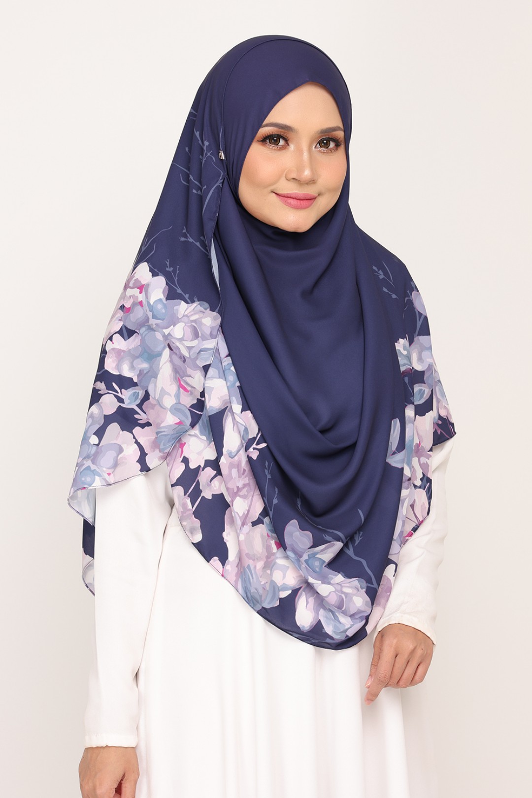 Long Shawl Printed Karya Marian Blue