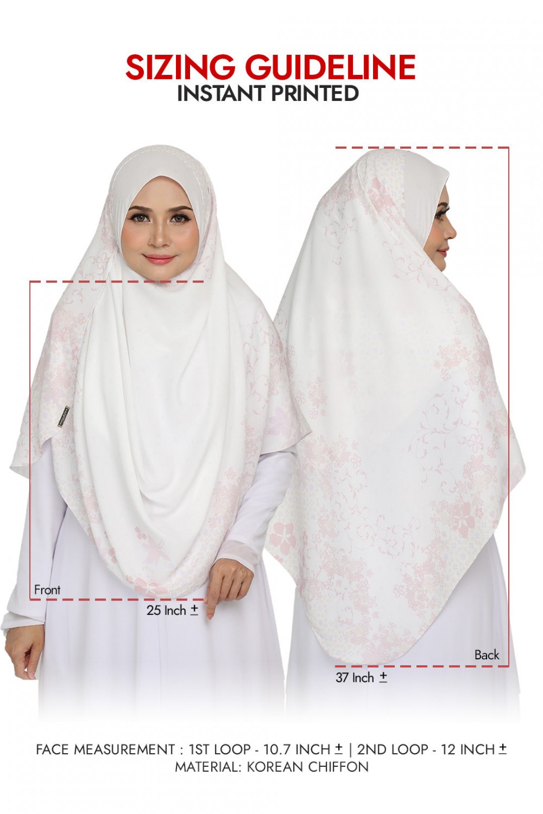 Instant Printed Khamsiyyah Pastel Peach