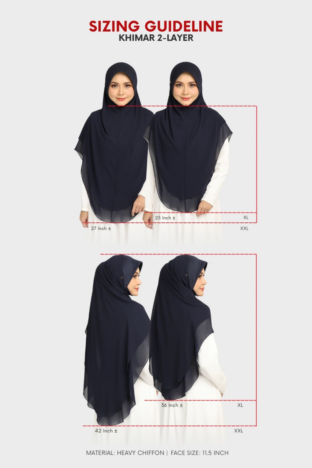 Khimar 2-Layer Heather Purple