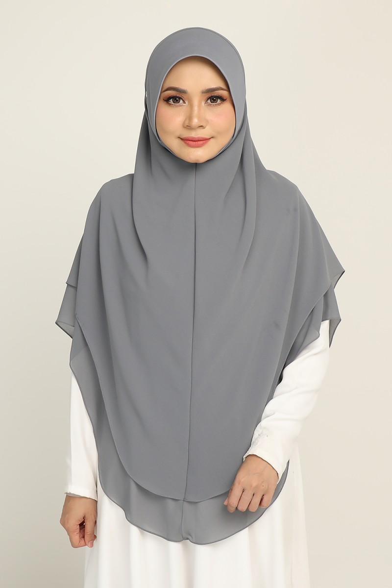 Khimar 2-Layer Remdi Grey