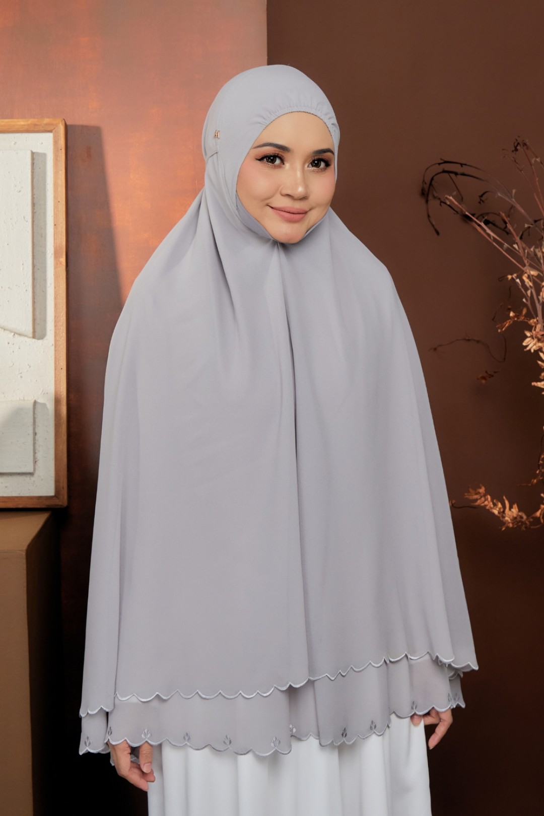 Mini Telekung Fatimah Flash Gray