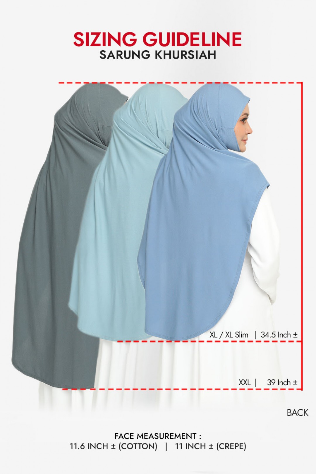 Sarung Khursiah Cloudy White