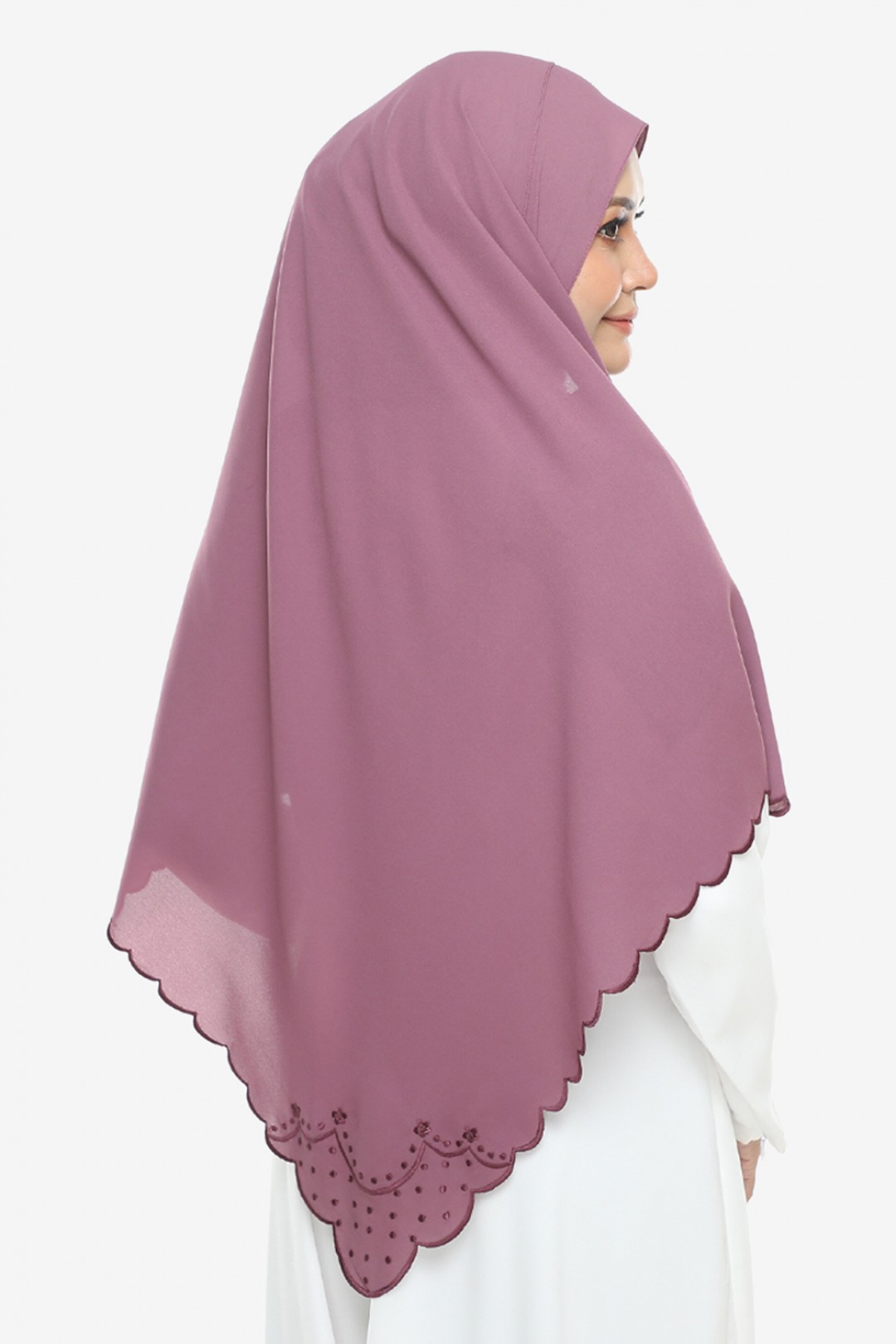 Shawl Sulam Pansy Burgundy Plum