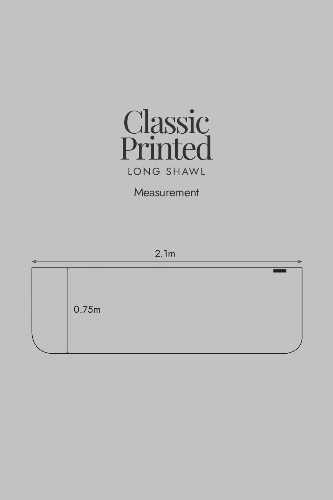 [AS-IS]-Long Shawl Printed Kiara Silver Rod