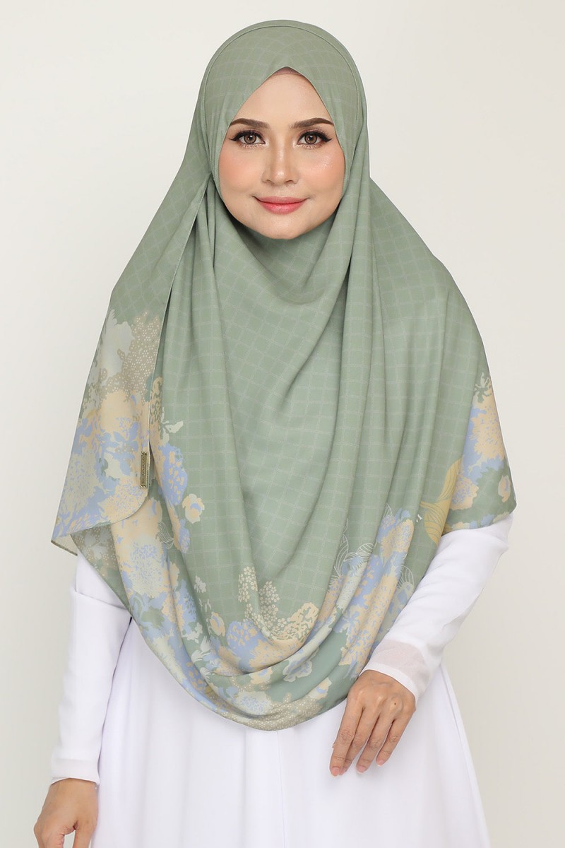 As-Is Long Shawl Printed Chandana Tea Leaf