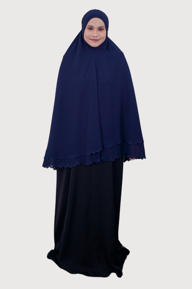 Jubah Rajwa Luxe Black X MT Fatimah Diamond Blue