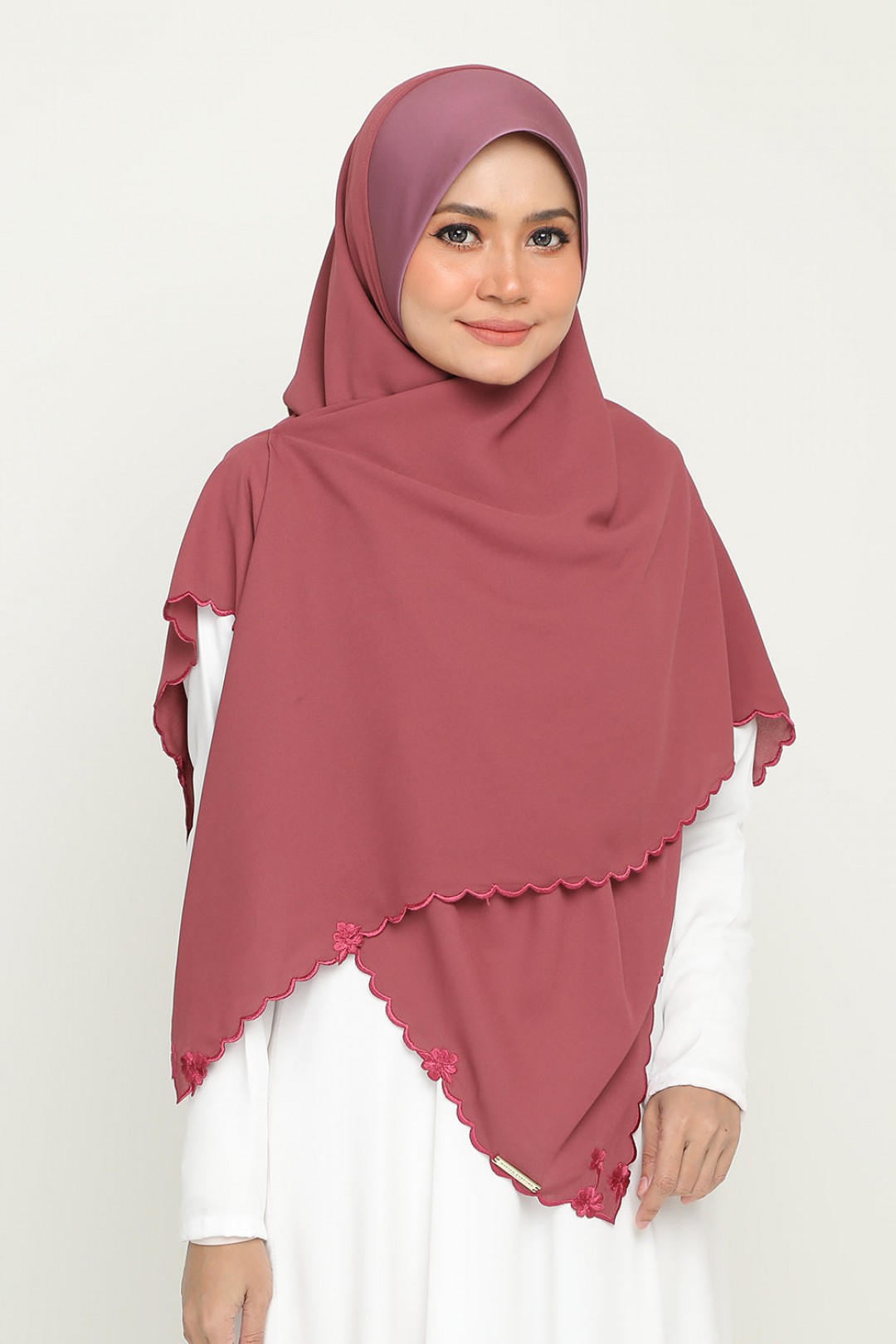 Instant Bawal Sulam Magenta Cherry