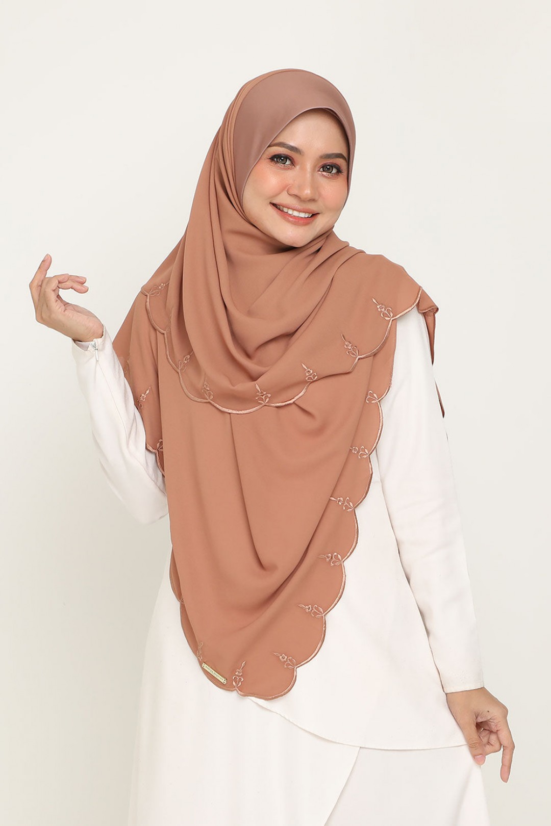 As-Is Instant Bawal Sulam Caramel Brown