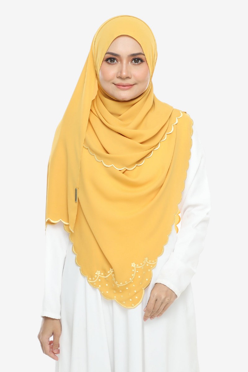 Shawl Sulam Pansy Canary Yellow