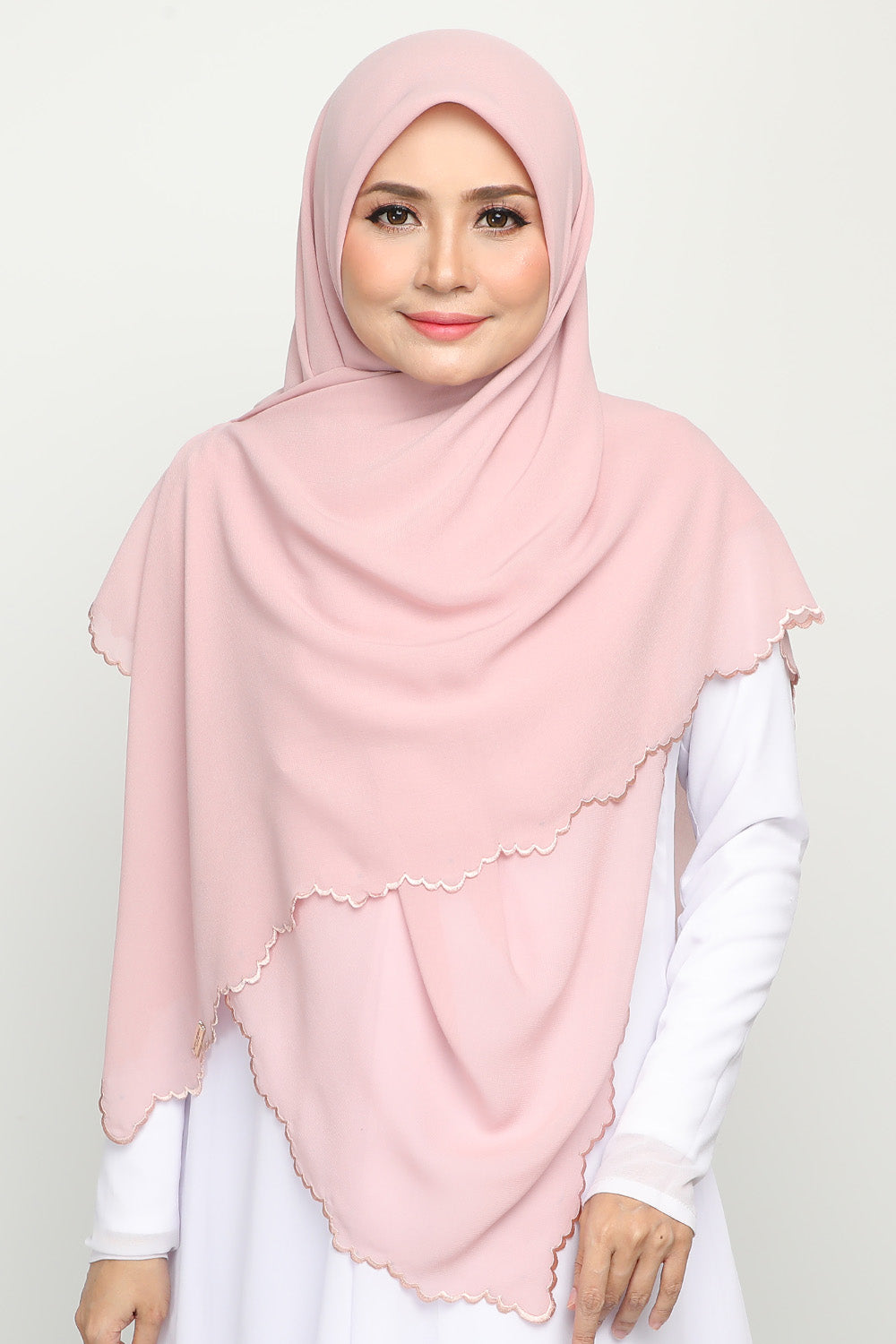 Bawal Sulam Flamingo Peach